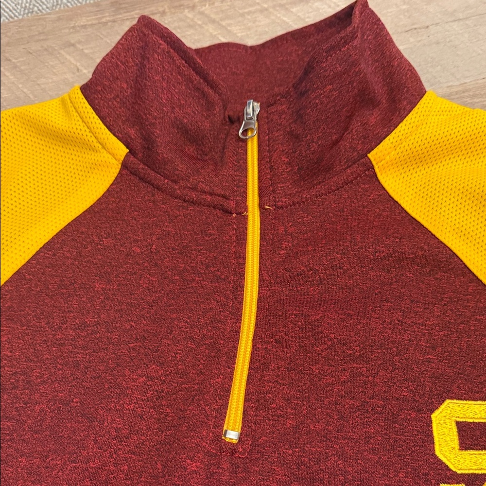 Men's Cardinal USC Trojans Big & Tall Mesh Yoke Quarter-zip- pullover - Picture 3 of 14